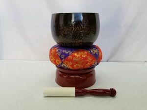 ◆新品◆手打ち 大徳寺リンセット 6寸◆丸布団◆直径18.5cm 総高さ約27㎝ 大徳寺りん おりん リン 馨子 馨子 丸金台 仏壇 仏具 寺院仏具