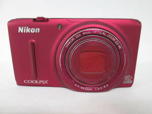 【0624n Y11196】 Nikon COOLPIX S9500 デジタルカメラ デジカメ ニコン レッド バッテリー付き ジャンク