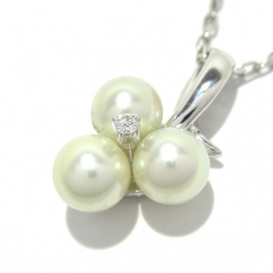 磨き済み■ミキモト mikimoto ネックレス - K18WG×アイボリー アクセサリー（首）