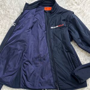 極美品!!! Lサイズ◎ BEAMS GOLF ビームスゴルフ オレンジレーベル　18AW ダイヤキルティング　2WAY ブルゾン　ジャケット　ネイビー