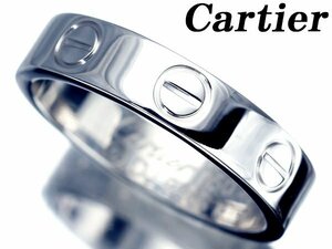 1円～【ジュエリー極】Cartier カルティエ ミニラブリング 高級750WGリング ♯45 a1254ok【送料無料】