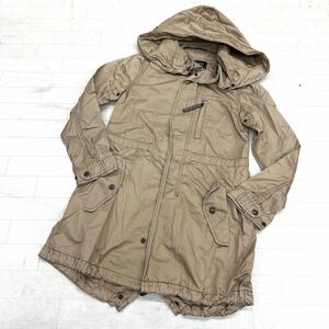 1592◎ UNITED ARROWS ユナイテッドアローズ トップス モッズ コート フルジップ ボタン メンズ合わせ ベージュ系 レディース36