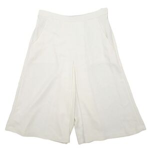 未使用品 コントワーデコトニエ COMPTOIR DES COTONNIERS タック ワイド パンツ クロップド丈 キュロット 34 XS 白 レディース /BLM5