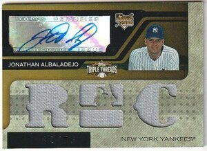 2008 TRIPLE THREADS Jonathan Albaladejo RC TRIPLE Jersey Auto #/75 元巨人 来日外国人 ジョナサン・アルバラデホ直筆サインカード