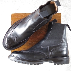 ★美品★トリッカーズ SIZE 8.5【定価￥132,000-★コマンドソール仕様/HENRY/サイドゴアブーツ】ヘンリー/m2754/黒/Tricker