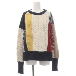 バーバリー BURBERRY PATCHWORK CHUNKY KNIT SWEATER ウールカシミヤ ニット セーター パッチワーク 長袖 S P マルチカラー /HS ■OS レデ