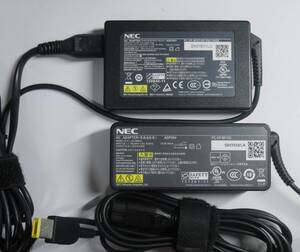 2個セット NEC 20V 3.25A 65W 角口/ACアダプタ