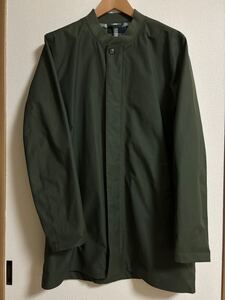 【新品】BARBOUR ノーカラージャケット グリーン L ノンワックス ステンカラーコート レインコート