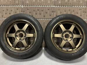 【インボイス対応】RAYS　ボルクレーシング　TE37　16×7J＋42　PCD114.3×5H　2本中古　軽量　シビック　インテグラ