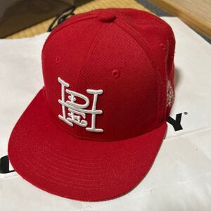 ★中古　美品　 キャップ 帽子　野球帽　赤　レッド　エドハーディ　EDHARDY フリーサイズ　