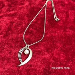 SILVER シルバー MIKIMOTO ミキモト ドロップモチーフ パール 真珠 ネックレス ペンダント アクセサリー