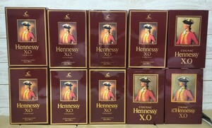 ゆうパック送料無料 10本セット Hennessy ヘネシー 金キャップ XO 緑ボトル グリーン