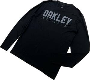 OAKLEY ☆ オークリー 速乾 ロゴ Tシャツ 長袖 ブラック ロンT 黒 L メンズ 春夏 スポーツ ランニング トレーニング 人気 ブランド■H327