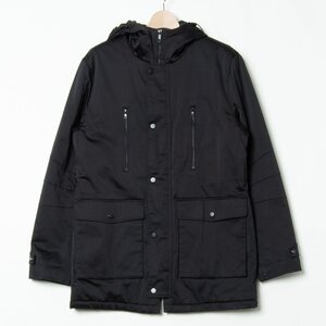 【1円スタート】ZARA MAN ザラ マン USA Mサイズ 中綿 ジップアップ ジャケット フード 黒 ブラック ポリ混 メンズ 秋冬 アウター