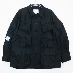 WTAPS ダブルタップス 20AW MODULAR/LS/COTTON.RIPSTOP モジュラー ロングスリーブ シャツ リップストップ ブラック 長袖 サイズ03(L) sepk