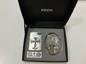 【M00950】ZIPPOのみ未開封　ZIPPO　ジッポ　特別限定品　ペンダントセット　SKULLCROSS　