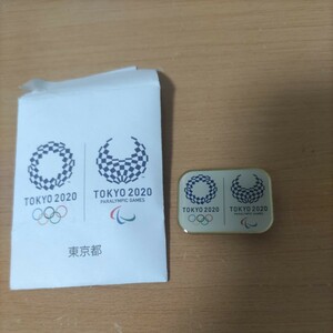 東京五輪　オリンピックパラリンピック　2020年　東京オリンピック非売品ピンバッジ　磁石式　未使用コレクション金メダルパリオリンピック