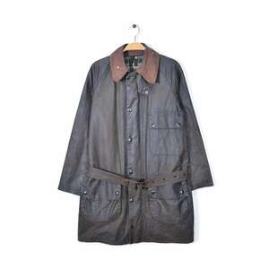 【送料無料】70s バブアー イギリス製 ソルウェイジッパー オイルドジャケット 2ワラント ベルト付 BARBOUR SOLWAY ZIPPER サイズM @DZ0412