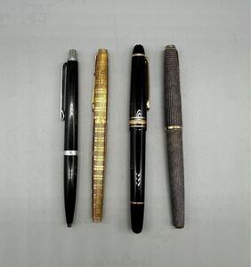 万年筆 文房具 筆記用具4点セット　Parker 14K パーカーペン MONTBLANC 14K 585刻印 18K ボールペンまとめ