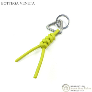 ボッテガ ヴェネタ （BOTTEGA VENETA） ノットレザー キーリング メタルトライアングル カラビナ キーホルダー 651052（新品）