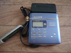 ★ SONY ポータブルMDレコーダー MZ-R55 サイレンス・ブルー 電池ケース付き WALKMAN 録音/再生/REC ソニー ウォークマン ★