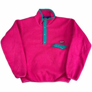 90s USA製 Patagonia スナップT S ピンク フリース ジャケット プルオーバー アウトドア パタゴニア ヴィンテージ 25530