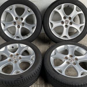 バリ溝。MAZDAプレマシー CREW 純正 17インチ 6.5J +52.5 114.3/5 205/50R17ラジアルタイヤ4本 。アクセラ アテンザ ノア ヴォクシー にも