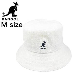 ☆正規品新品☆KANGOL BERMUDA BUCKET カンゴール バケットハット バケハ K3050ST パイル生地 ホワイト Mサイズ 刺繍ロゴ オールシーズン