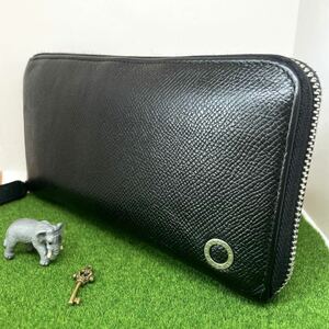 1円【BVLGARI/ブルガリブルガリ/美品】ラウンドファスナー 長財布【レザー/ウォレット/メンズ/ビーゼロワン/サークルロゴ/ブラック】