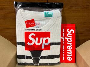 XL 新品未使用 Supreme x Hanes Bones Thermal Crew (1 Pack) Natural ナチュラル シュプリーム ヘインズ ボーン サーマル ロンT 長袖