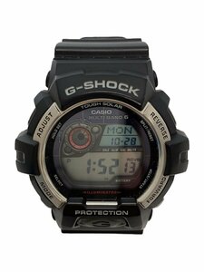 CASIO◆ソーラー腕時計・G-SHOCK/デジタル/ラバー/BLK/BLK/SS