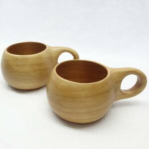 L9 木工芸笹原 木製マグ 木のマグカップ MUKU 無垢 ペア 2点セット スープカップ ククサ