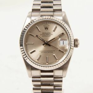 ROLEX ロレックス デイトジャスト N番 Datejust President 18KWG 68279 ボーイズ 18金 ホワイトゴールド シルバー文字盤 腕時計 自動巻き