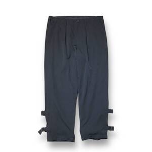 24aw YOHJI YAMAMOTO POUR HOMME WOOL GABARDINE HEMBELT PANTS ロングパンツ サイズ:2 ブラック ヨウジヤマモトプールオム 店舗受取可