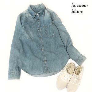 le.coeur blanc ルクールブラン★長袖デニムシャツ ブルー