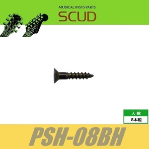 SCUD PSH-08BH　エスカッションビス　ミリ　フロント用　Φ2.4 xL13mm　皿頭　8pcs　ブラック　ねじ　スカッド