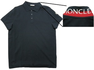 2022SS■サイズS■新品 本物■モンクレール/MAGLIA POLO MANICA C/半袖/襟ロゴ ポロシャツ/POLO SHIRT/メンズ/MONCLER/ダークネイビー系/紺