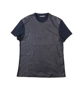 NeIL BarreTT ニールバレット ポルトガル製 合皮切り替え 半袖 Tシャツ カットソー トップス 黒 LOOSE SLIM FIT メンズ XS 送料250円