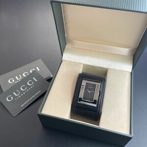 【未使用 美品】グッチ 腕時計 バングルウォッチ ブラック 可動品 ドレスウォッチ GUCCI QZ クォーツ レディース 【2411Ss14】