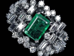 RV14200SS【1円～】新品【RK宝石】≪Emerald≫ 豪華絢爛! 上質エメラルド 大粒1.08ct! 極上ダイヤモンド 1.5ct Pt900 超高級リング ダイヤ