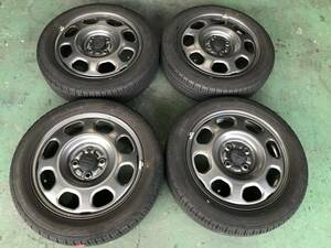 美品 スズキ MR41S MR31S ハスラー 純正 15インチ 4.5J スチール ホイール PCD100 ガンメタ DUNLOP ENASVE EC300+ 165/60R15 中古4本セット