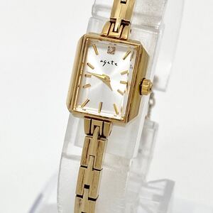 腕時計 レディース agete クォーツ quartz silver ゴールド 金 GOLD ダイヤ 0.02ct アガット ブレスウォッチ Watch Y2150