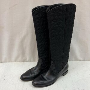 セルジオロッシ キルティングデザイン レザー 切替 ロングブーツ Size:36 ブーツ ブーツ - 黒 / ブラック