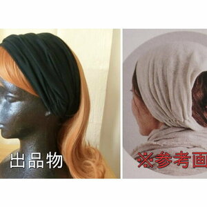 ①ハンドメイド　黒 ニット　ヘアーバンド　