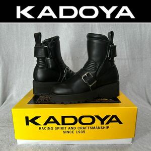 ★アウトレット処分 KADOYA BLACK ANKLE 22.5cm カドヤ ケーズレザー ブラックアンクル エンジニアブーツ 新品 A60612-9