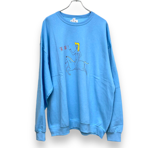 未使用 WACKO MARIA 23AW 世界平和プロジェクトスウェットシャツ XXLサイズ ブルー 23FWE-WMC-SS01 ワコマリア CREW NECK SWEAT トレーナー