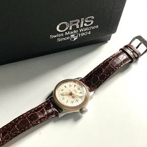 【未使用 箱付き 書類 完品】ORIS オリス 7464-C ビッグクラウンポインターデイト 機械式自動巻き スケルトン 17石 レディース 腕時計