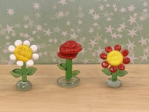 ★ 可愛い*°マーガレット＆ガーベラ＆薔薇のお花☆ミニチュア　ガラス細工☆