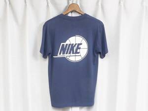 ◆old NIKE オールド ナイキ 50/50 丸胴 Tシャツ USA アメリカ製 ネイビー 銀タグ 80s 90s Y2K 古着女子 ヴィンテージ バスケットボール