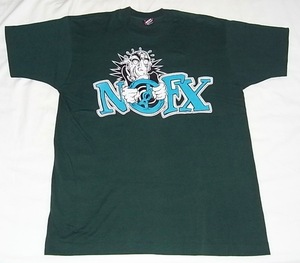 希少 レア 美品 90s 当時物 ヴィンテージ NOFX バンド Tシャツ Lサイズ 緑 FAT WRECK CHORDS ノーエフエックス ファットレックコーズ